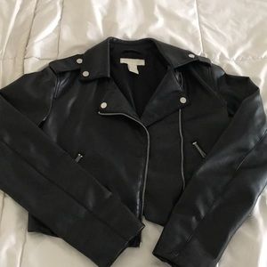 Black faux leather jacket